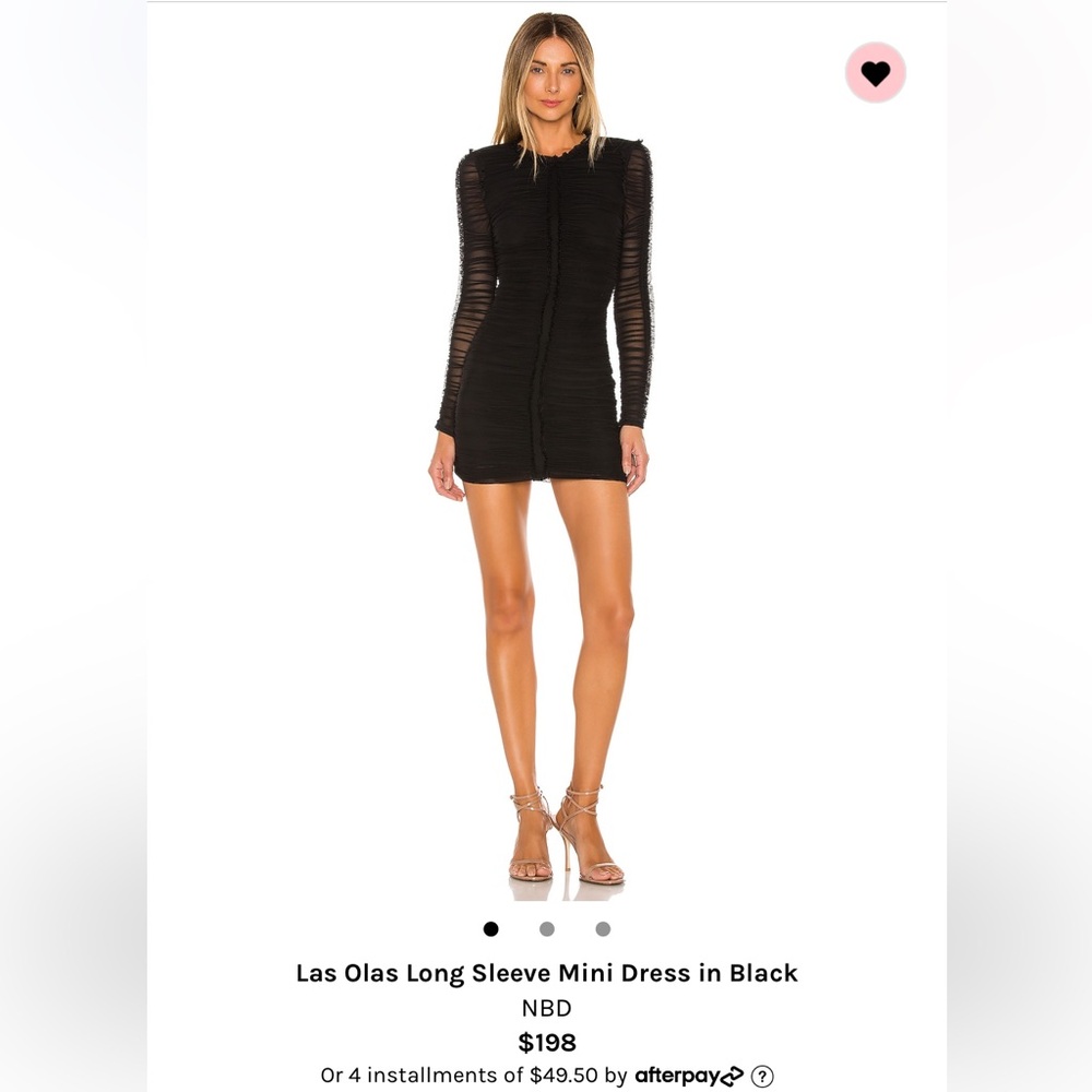 Las Olas Long Sleeve Mini Dress in Black